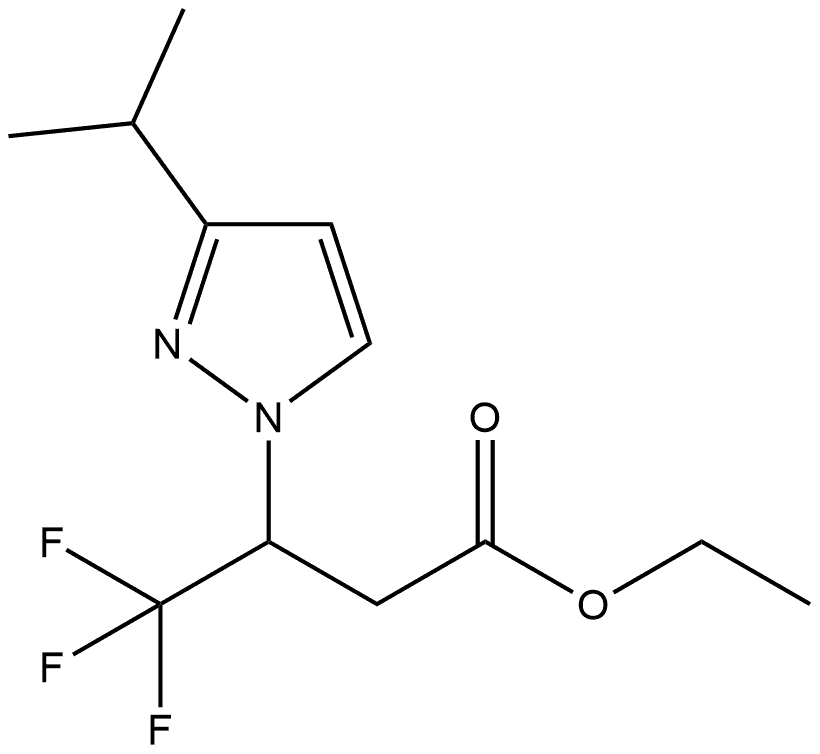 ethyl 4,4,4-trifluoro-3-(3-isopropyl-1H-pyrazol-1-yl)butanoate Structure