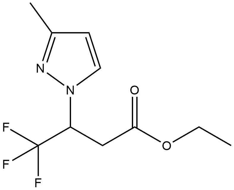 ethyl 4,4,4-trifluoro-3-(3-methyl-1H-pyrazol-1-yl)butanoate Structure