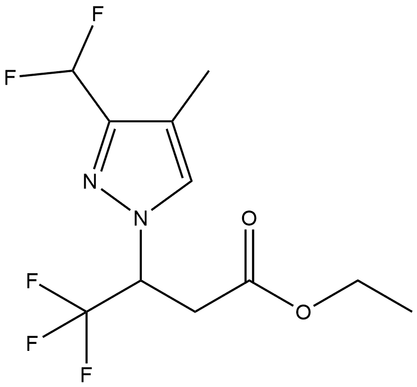 ethyl 3-[3-(difluoromethyl)-4-methyl-1H-pyrazol-1-yl]-4,4,4-trifluorobutanoate Structure