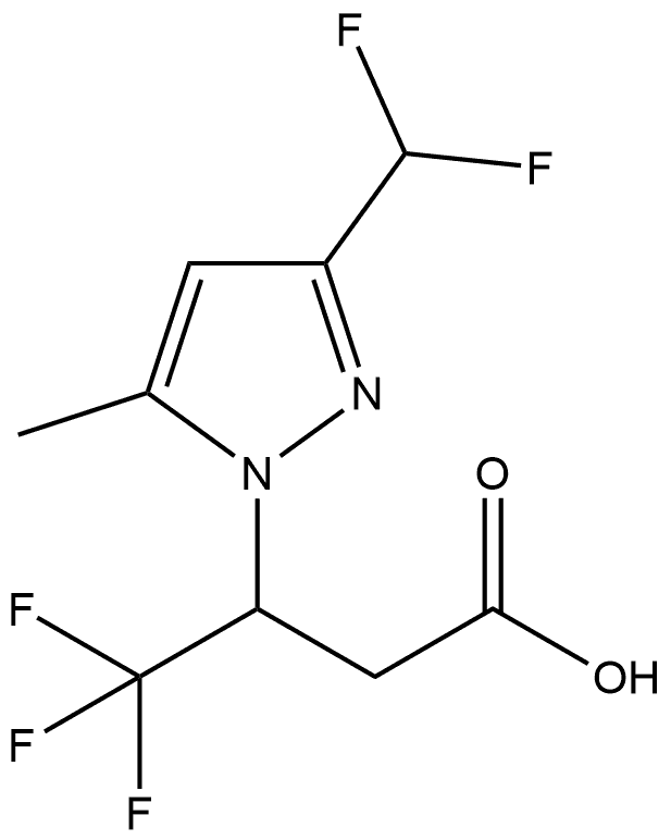 3-[3-(difluoromethyl)-5-methyl-1H-pyrazol-1-yl]-4,4,4-trifluorobutanoic acid Structure