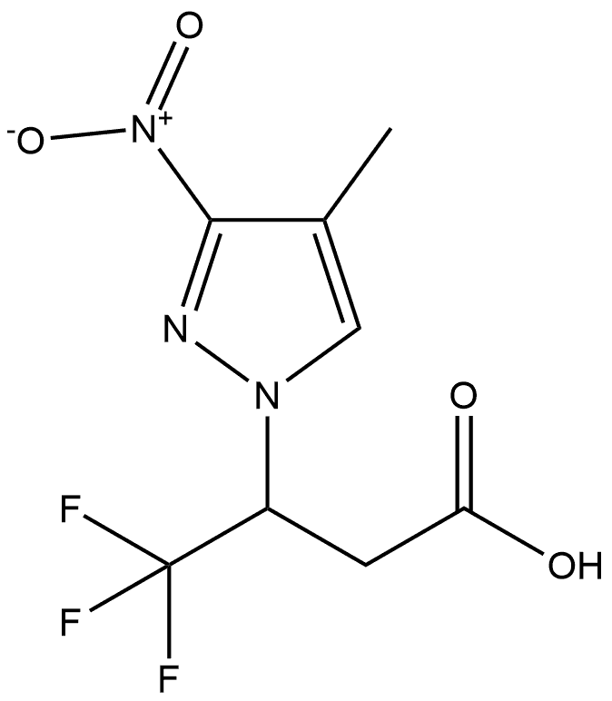 4,4,4-trifluoro-3-(4-methyl-3-nitro-1H-pyrazol-1-yl)butanoic acid Structure