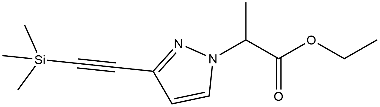 ethyl 2-{3-[(trimethylsilyl)ethynyl]-1H-pyrazol-1-yl}propanoate Structure