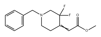 Acetic acid, 2-[3,3-difluoro-1-(phenylmethyl)-4-piperidinylidene]-, methyl ester Structure