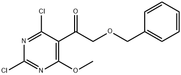 Ethanone, 1-(2,4-dichloro-6-methoxy-5-pyrimidinyl)-2-(phenylmethoxy)- Structure