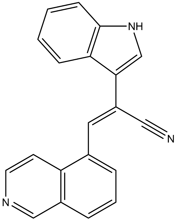 1H-Indole-3-acetonitrile, α-(5-isoquinolinylmethylene)-, (αZ)- 구조식 이미지