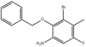 Benzenamine, 3-bromo-5-fluoro-4-methyl-2-(phenylmethoxy)- Structure