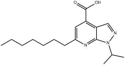 1H-Pyrazolo[3,4-b]pyridine-4-carboxylic acid, 6-heptyl-1-(1-methylethyl)- Structure