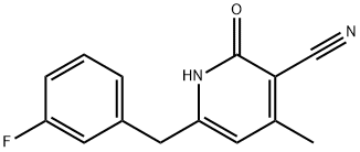 3-Pyridinecarbonitrile, 6-[(3-fluorophenyl)methyl]-1,2-dihydro-4-methyl-2-oxo- Structure