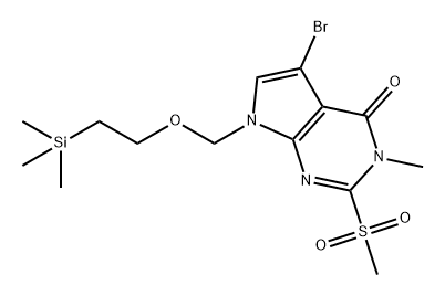 4H-Pyrrolo[2,3-d]pyrimidin-4-one, 5-bromo-3,7-dihydro-3-methyl-2-(methylsulfonyl)-7-[[2-(trimethylsilyl)ethoxy]methyl]- 구조식 이미지