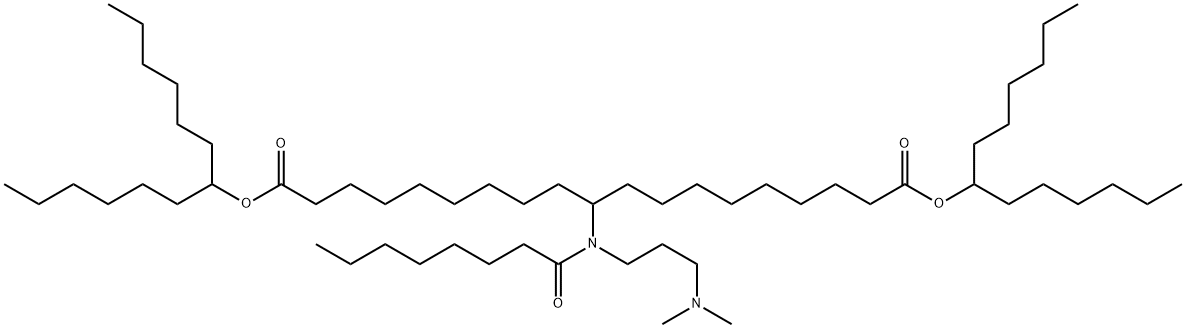 1,19-Bis(1-hexylheptyl) 10-[[3-(dimethylamino)propyl](1-oxooctyl)amino]nonadecanedioate Structure