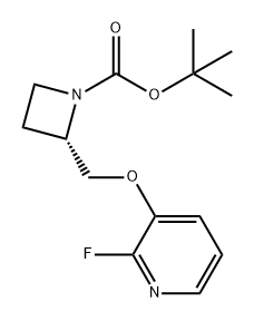 1-Azetidinecarboxylic acid, 2-[[(2-fluoro-3-pyridinyl)oxy]methyl]-, 1,1-dimethylethyl ester, (2S)- 구조식 이미지