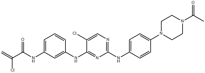 2-Propenamide, N-[3-[[2-[[4-(4-acetyl-1-piperazinyl)phenyl]amino]-5-chloro-4-pyrimidinyl]amino]phenyl]-2-chloro- Structure