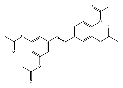 1,2-Benzenediol, 4-[2-[3,5-bis(acetyloxy)phenyl]ethenyl]-, 1,2-diacetate 구조식 이미지