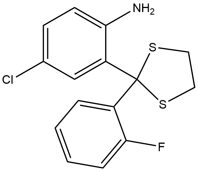 4-Chloro-2-[2-(2-fluorophenyl)-1,3-dithiolan-2-yl]benzenamine Structure