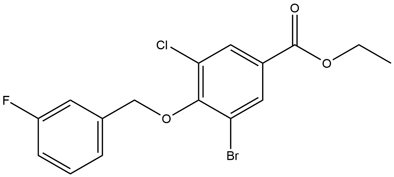 Ethyl 3-bromo-5-chloro-4-[(3-fluorophenyl)methoxy]benzoate Structure