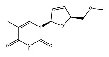 Thymidine, 2',3'-didehydro-3'-deoxy-5'-O-methyl- Structure