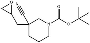 Tert-butyl 3-cyano-3-(oxiran-2-ylmethyl)piperidine-1-carboxylate 구조식 이미지