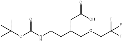 5-[(2-Methylpropan-2-yl)oxycarbonylamino]-3-(2,2,2-trifluoroethoxymethyl)pentanoic acid 구조식 이미지