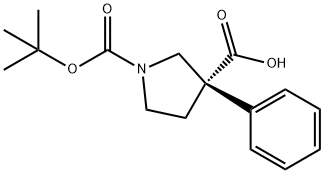 1,3-Pyrrolidinedicarboxylic acid, 3-phenyl-, 1-(1,1-dimethylethyl) ester, (3S)- Structure