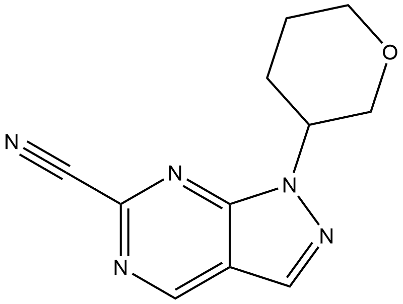 1-(Tetrahydro-2H-pyran-3-yl)-1H-pyrazolo[3,4-d]pyrimidine-6-carbonitrile Structure