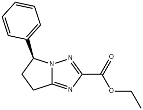 5H-Pyrrolo[1,2-b][1,2,4]triazole-2-carboxylic acid, 6,7-dihydro-5-phenyl-, ethyl ester, (5S)- Structure