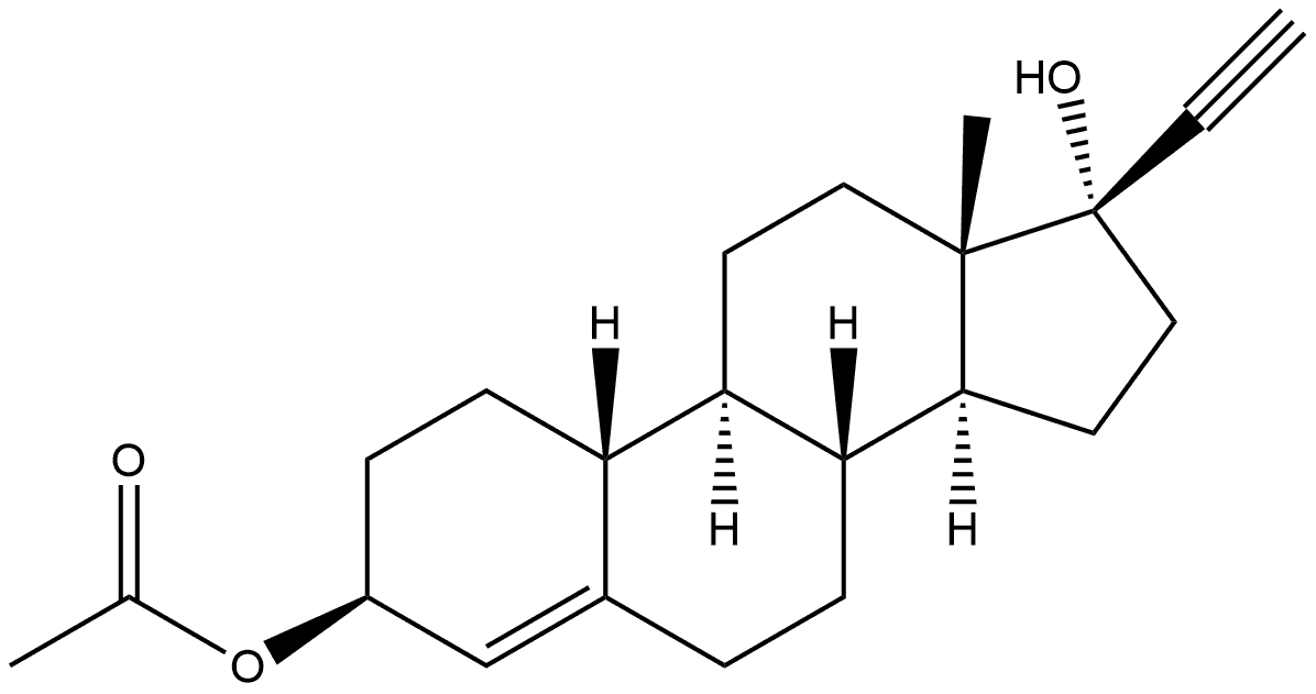 19-Norpregn-4-en-20-yne-3,17-diol, 3-acetate, (3β,17α)- (9CI) 구조식 이미지