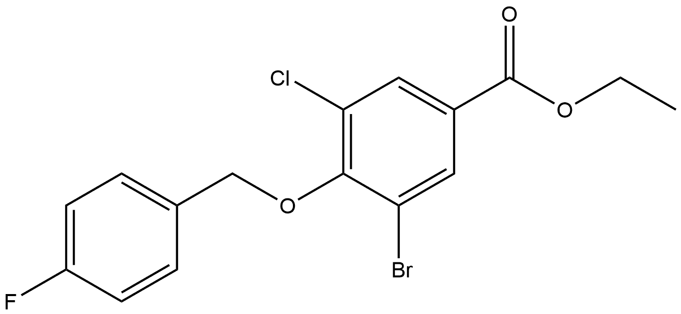 Ethyl 3-bromo-5-chloro-4-[(4-fluorophenyl)methoxy]benzoate Structure