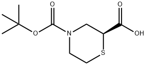 2,4-Thiomorpholinedicarboxylic acid, 4-(1,1-dimethylethyl) ester, (2S)- Structure