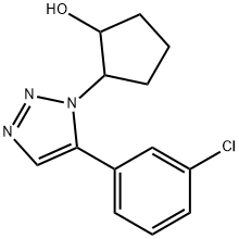 Cyclopentanol, 2-[5-(3-chlorophenyl)-1H-1,2,3-triazol-1-yl]- Structure