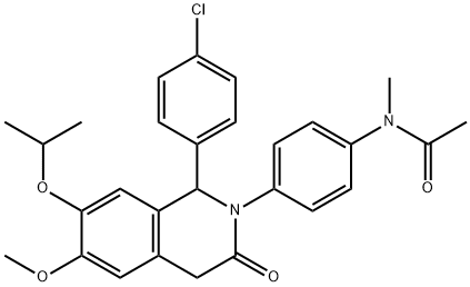 Acetamide, N-[4-[1-(4-chlorophenyl)-3,4-dihydro-6-methoxy-7-(1-methylethoxy)-3-oxo-2(1H)-isoquinolinyl]phenyl]-N-methyl- Structure