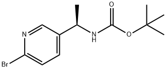 Carbamic acid, N-[(1R)-1-(6-bromo-3-pyridinyl)ethyl]-, 1,1-dimethylethyl ester Structure
