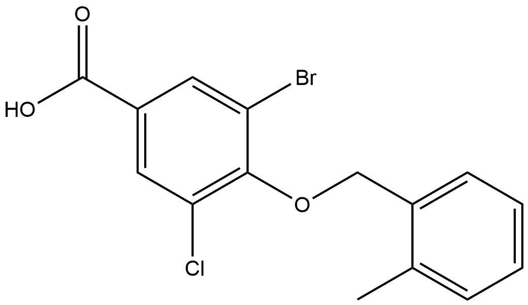 3-Bromo-5-chloro-4-[(2-methylphenyl)methoxy]benzoic acid Structure