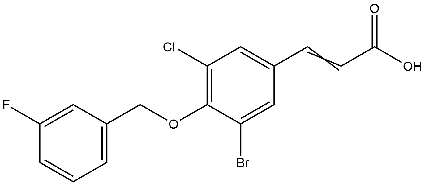 3-[3-Bromo-5-chloro-4-[(3-fluorophenyl)methoxy]phenyl]-2-propenoic acid Structure