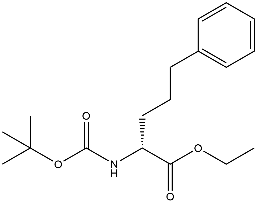Benzenepentanoic acid, α-[[(1,1-dimethylethoxy)carbonyl]amino]-, ethyl ester, (αR)- 구조식 이미지