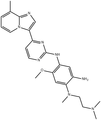 1,2,4-Benzenetriamine, N1-[2-(dimethylamino)ethyl]-5-methoxy-N1-methyl-N4-[4-(8-methylimidazo[1,2-a]pyridin-3-yl)-2-pyrimidinyl]- Structure