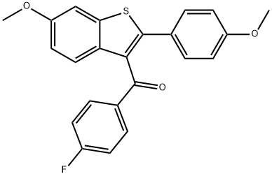 Methanone, (4-fluorophenyl)[6-methoxy-2-(4-methoxyphenyl)benzo[b]thien-3-yl]- Structure