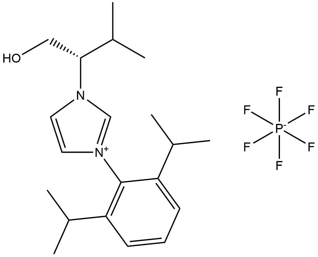 1-(2,6-diisopropylphenyl)-3-(1-hydroxy-3-methylbutan-2-yl)-1H-imidazol-3-ium Structure