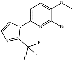 Pyridine, 2-bromo-3-methoxy-6-[2-(trifluoromethyl)-1H-imidazol-1-yl]- Structure