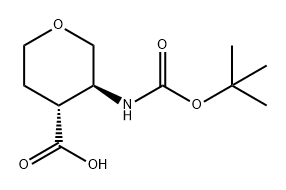2H-Pyran-4-carboxylic acid, 3-[[(1,1-dimethylethoxy)carbonyl]amino]tetrahydro-, (3S,4R)- Structure