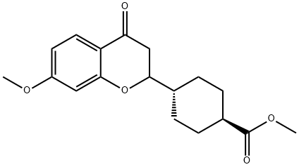 trans-4-(3,4-dihydro-7-methoxy-4-oxo-2H-1-benzopyran-2-yl)Cyclohexanecarboxylic acid methyl ester Structure