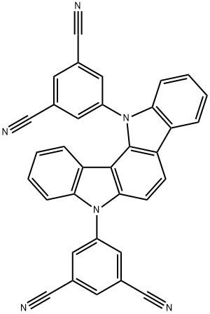 1,3-Benzenedicarbonitrile, 5,5'-indolo[3,2-a]carbazole-5,12-diylbis- Structure