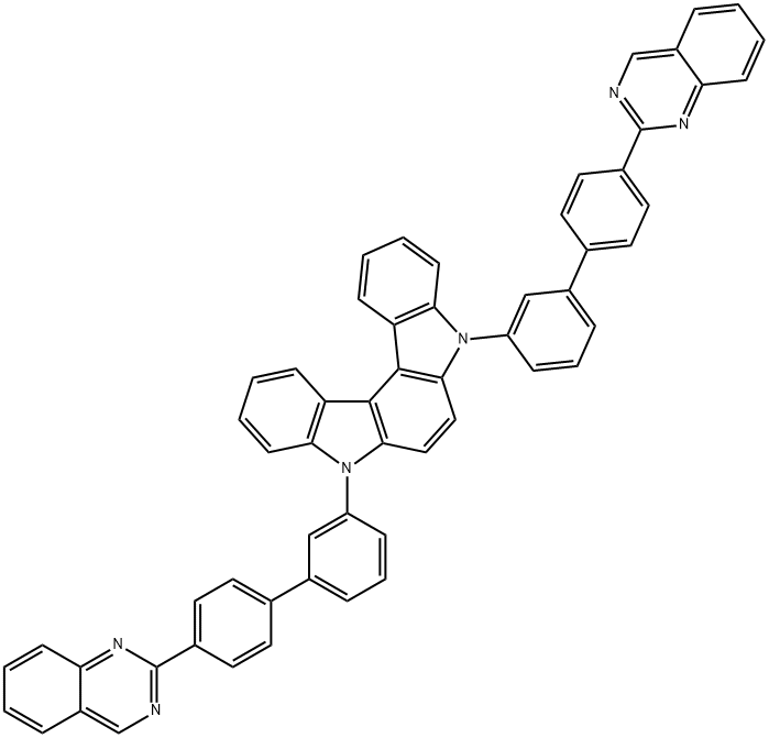 Indolo[2,3-c]carbazole, 5,8-dihydro-5,8-bis[4'-(2-quinazolinyl)[1,1'-biphenyl]-3-yl]- Structure