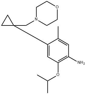 2-isopropoxy-5-methyl-4-(1-(morpholinomethyl)cyclopropyl)aniline Structure
