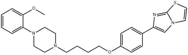 Imidazo[2,1-b]thiazole, 6-[4-[4-[4-(2-methoxyphenyl)-1-piperazinyl]butoxy]phenyl]- Structure