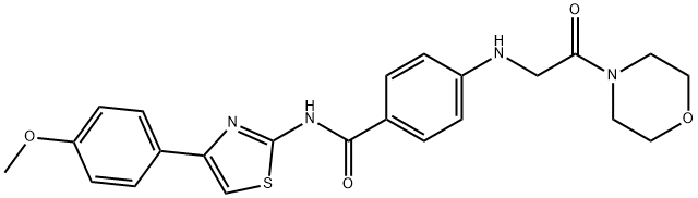 Benzamide, N-[4-(4-methoxyphenyl)-2-thiazolyl]-4-[[2-(4-morpholinyl)-2-oxoethyl]amino]- Structure