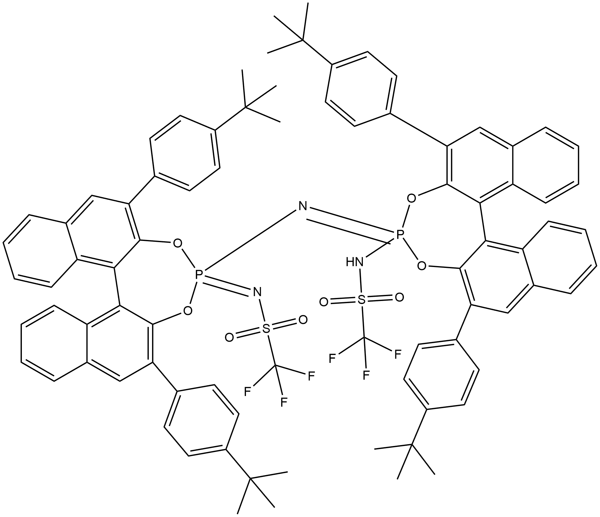 Methanesulfonamide, N-[(11bS)-4-[[(11bS)-2,6-bis[4-(1,1-dimethylethyl)phenyl]-4-[[(trifluoromethyl)sulfonyl]amino]-4λ5-dinaphtho[2,1-d:1',2'-f][1,3,2]dioxaphosphepin-4-ylidene]amino]-2,6-bis[4-(1,1-dimethylethyl)phenyl]-4λ5-dinaphtho[2,1-d:1',2'-f][1,3,2]dioxaphosphepin-4-ylidene]-1,1,1-trifluoro- Structure