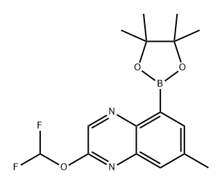 Quinoxaline, 2-(difluoromethoxy)-7-methyl-5-(4,4,5,5-tetramethyl-1,3,2-dioxaborolan-2-yl)- Structure