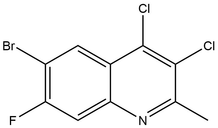 6-Bromo-3,4-dichloro-7-fluoro-2-methylquinoline 구조식 이미지