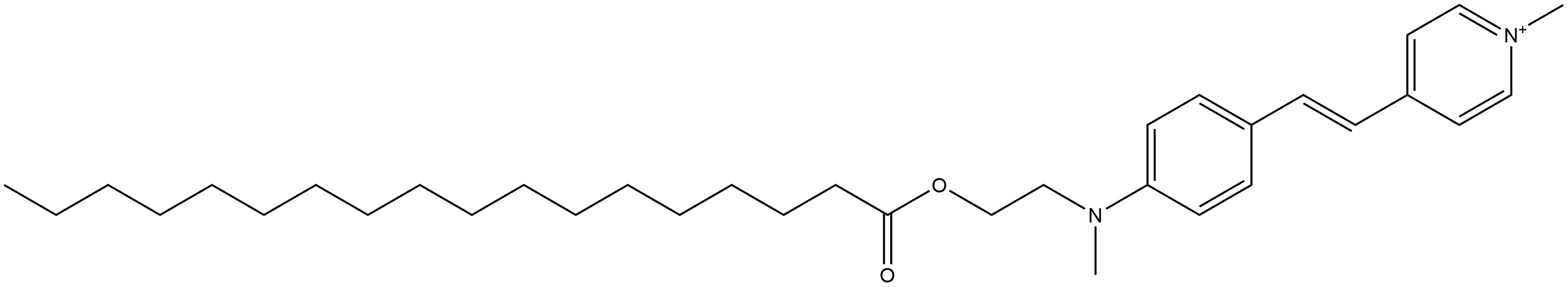 1-Methyl-4-[(1E)-2-[4-[methyl[2-[(1-oxooctadecyl)oxy]ethyl]amino]phenyl]ethenyl]pyridinium Structure