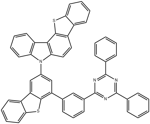 5H-[1]Benzothieno[3,2-c]carbazole, 5-[4-[3-(4,6-diphenyl-1,3,5-triazin-2-yl)phenyl]-2-dibenzothienyl]- Structure